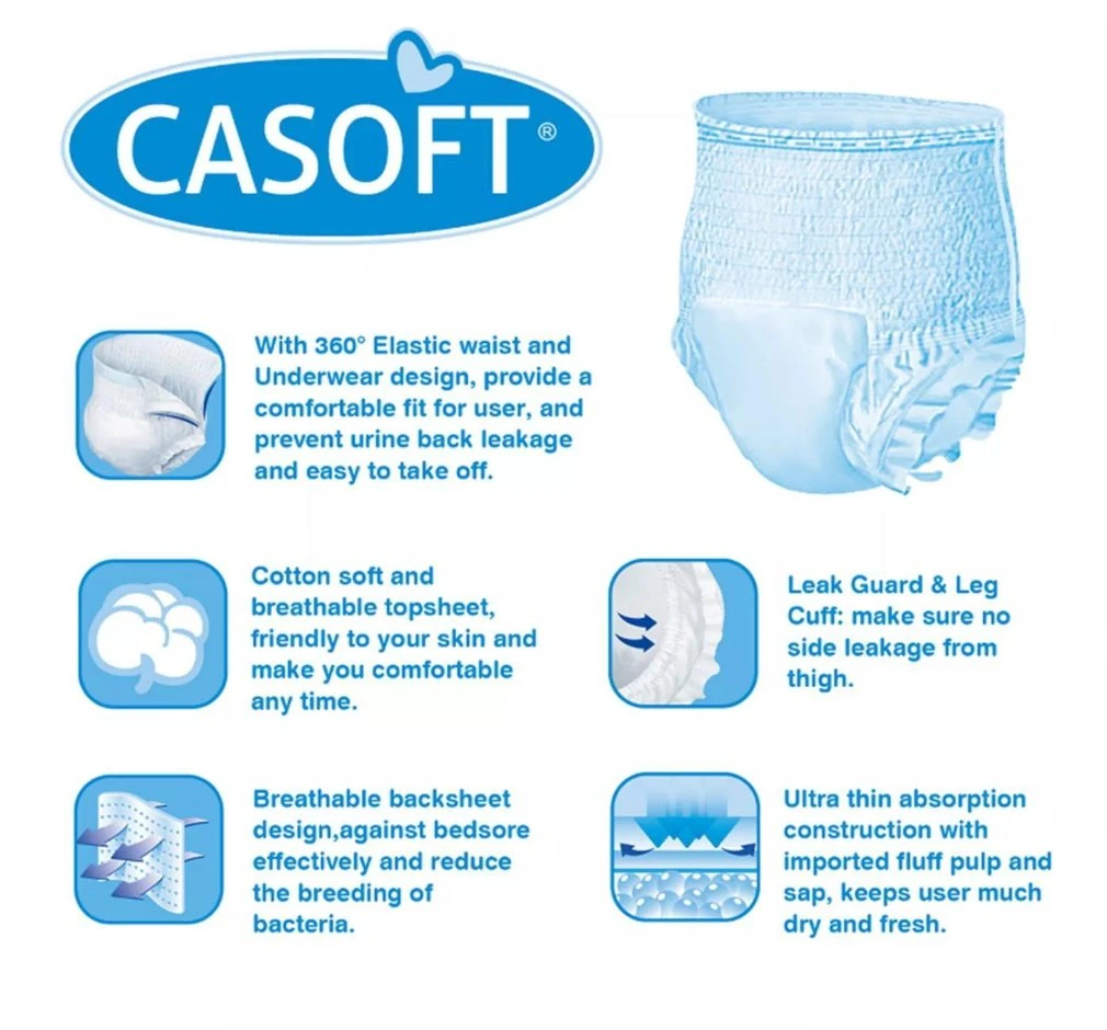 New Unisex Incontinence People Care Ultra Thin Casoft Adult Diapers Pull Up Pants