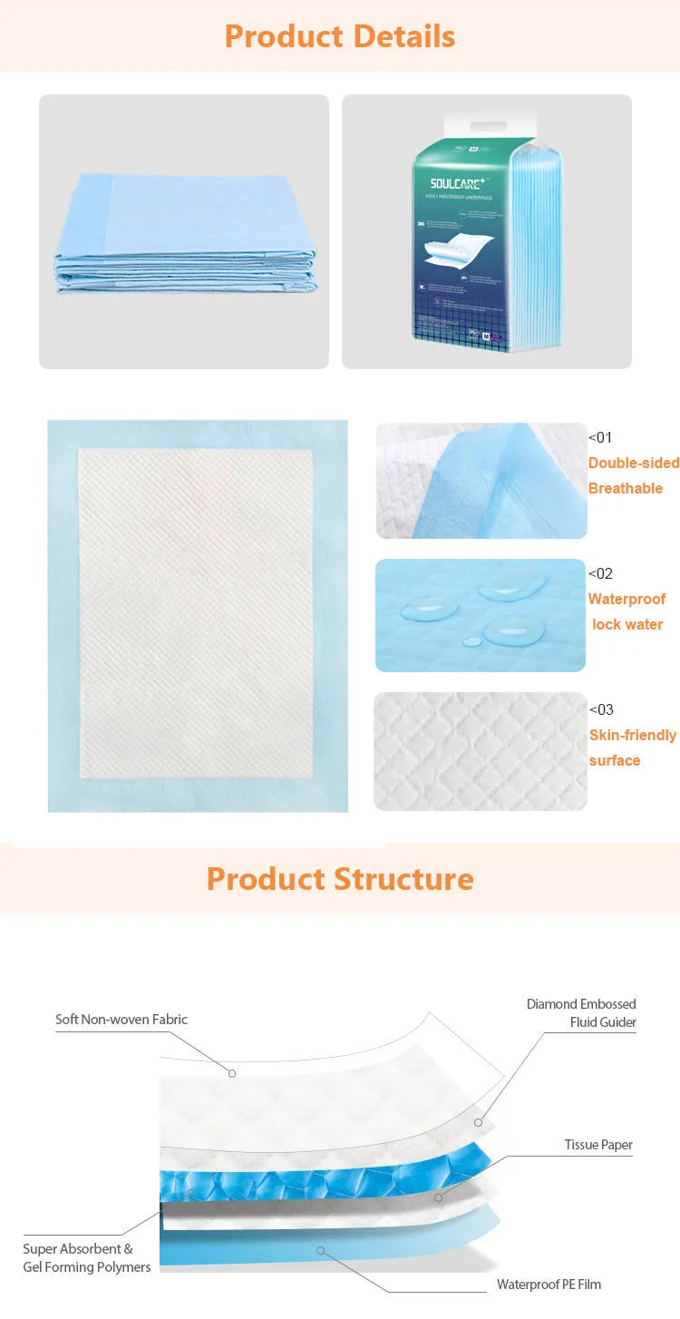 Super Absorbent Medical Used Hospital Disposable Surgical Underpads