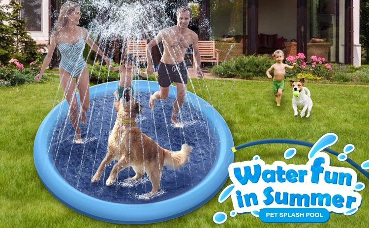 Inflatable Pet Water Play Mat Outdoor Sprinkler Dog Splash Pad